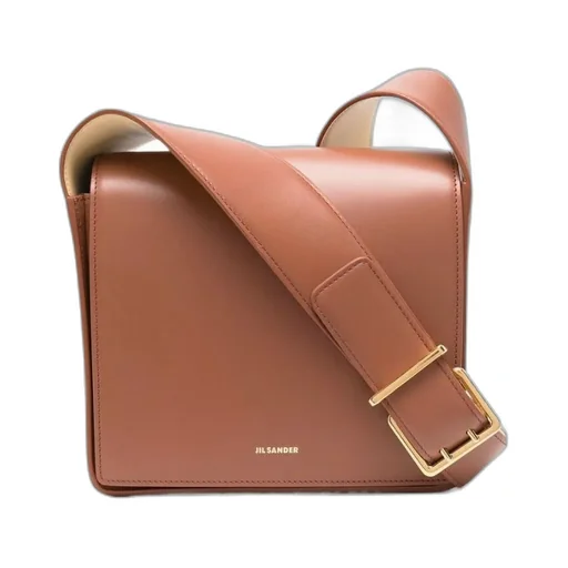 Jil Sander Logo-Detailed Foldover Top Crossbody Bag