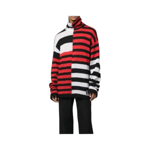 Patchwork Striped Turtleneck