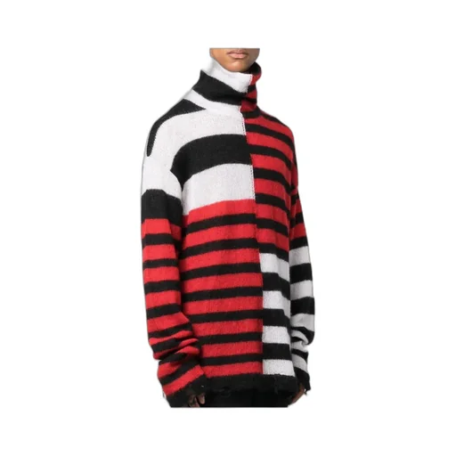 Patchwork Striped Turtleneck