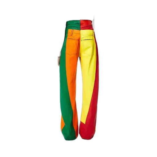 Multicolour Patchwork Jeans In Denim