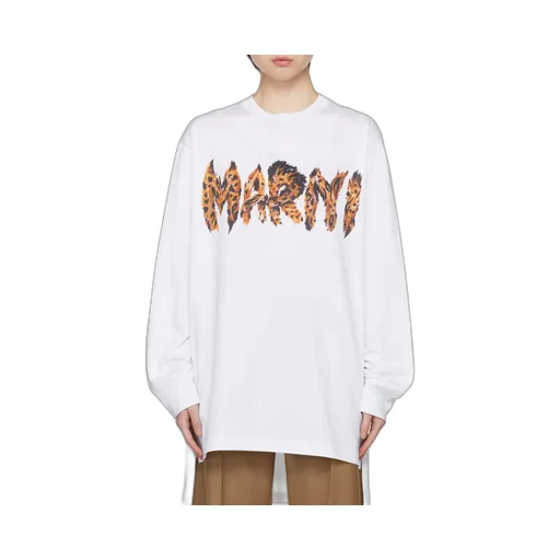 Feline Print Logo Bio Jersey Long T-Shirt