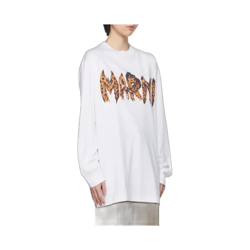 Feline Print Logo Bio Jersey Long T-Shirt