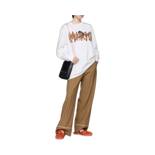 Feline Print Logo Bio Jersey Long T-Shirt