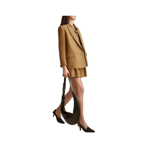 Peak-Lapel Double-Breasted Blazer