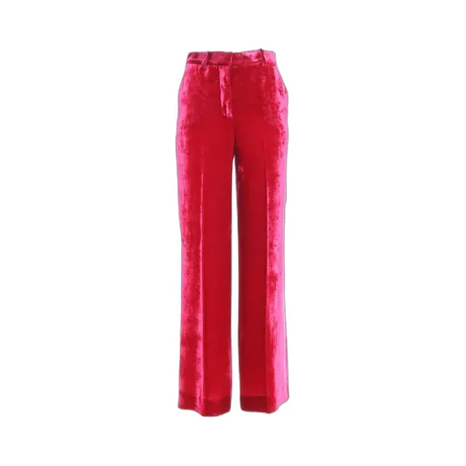 P.A.R.O.S.H. Pleat Detailed Wide-Leg Velvet Trousers
