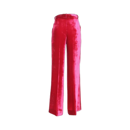 P.A.R.O.S.H. Pleat Detailed Wide-Leg Velvet Trousers