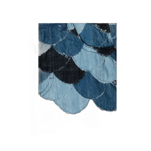 Patchwork-Detail Denim Skit