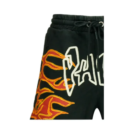 Graffiti Flames Logo-Print Shorts
