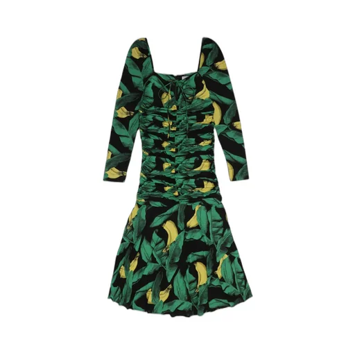 Ruched Mesh Midi Dress