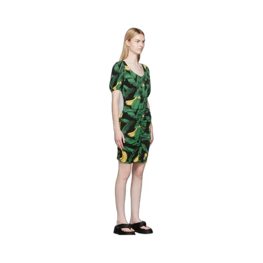 Ruched Mesh Mini Dress