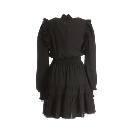Ruched Long-Sleeve Mini Dress