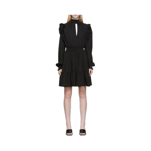 Ruched Long-Sleeve Mini Dress