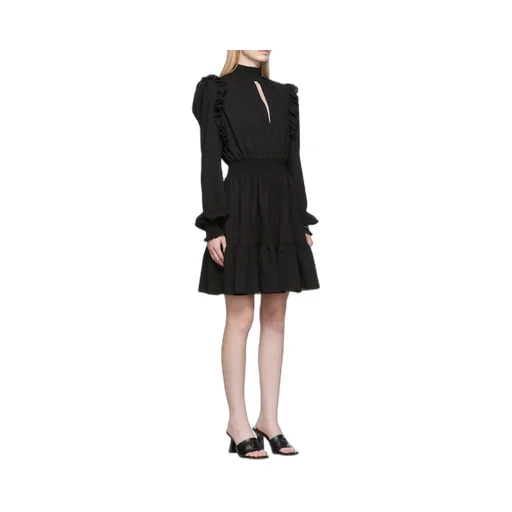 Ruched Long-Sleeve Mini Dress