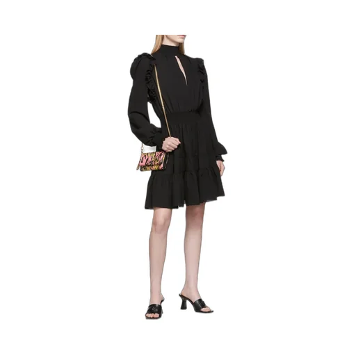Ruched Long-Sleeve Mini Dress