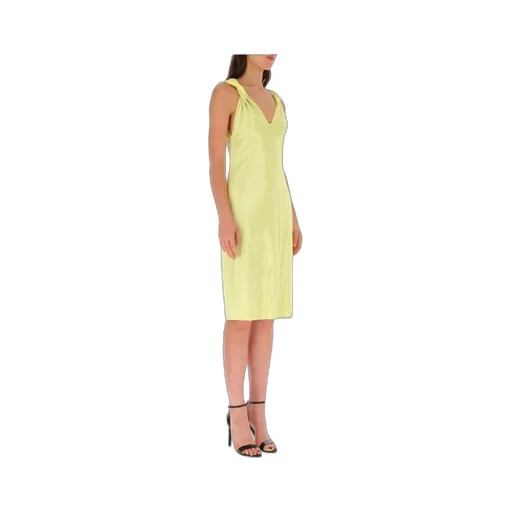 Bottega Veneta V-Neck Stretched Midi Dress