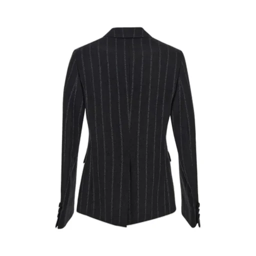 Versace Logo Printed Single-Breasted Blazer