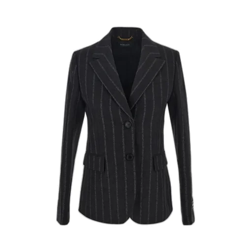 Versace Logo Printed Single-Breasted Blazer