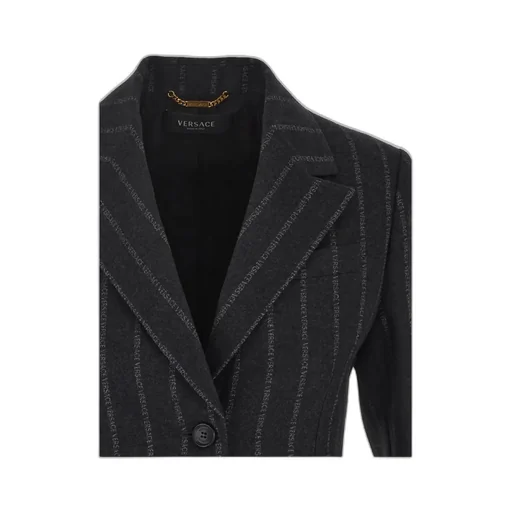 Versace Logo Printed Single-Breasted Blazer