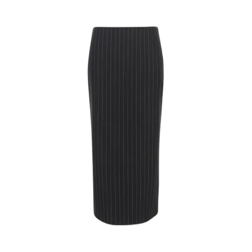 Versace Pinstripe High Waist Midi Skirt