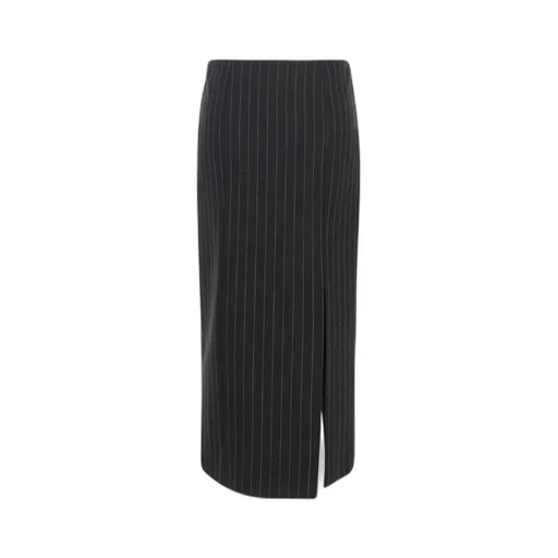 Versace Pinstripe High Waist Midi Skirt