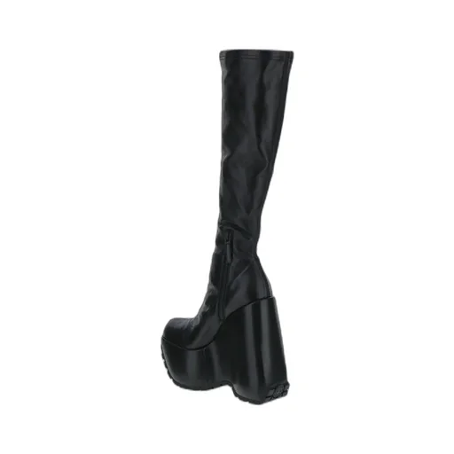 Triplatform Knee-High Leather Boots