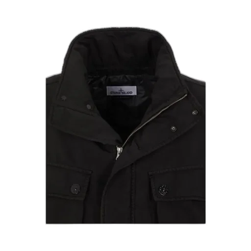 Logo-Patch Funnel Neck Coat