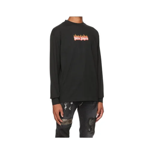 Burning Logo-Print Long-Sleeve T-Shirt