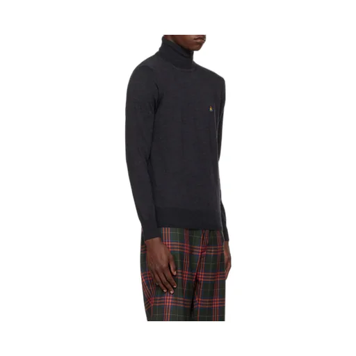 Vivienne Westwood Orb Embroidered Turtleneck Knit Jumper