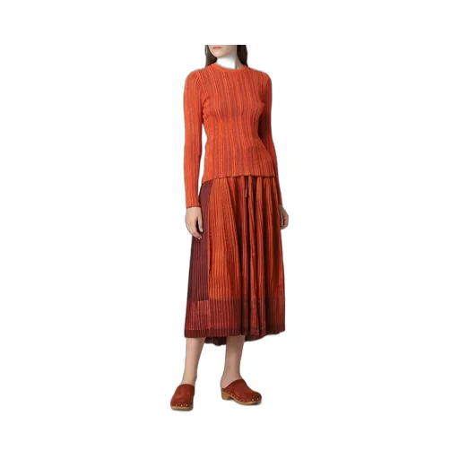Pleated Drawstring Maxi Skirt
