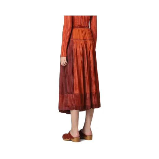 Pleated Drawstring Maxi Skirt