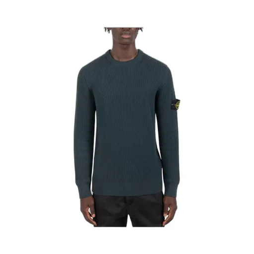 Compass-Patch Ribbed-Knit Jumper