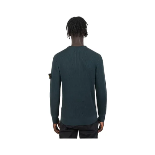 Compass-Patch Ribbed-Knit Jumper