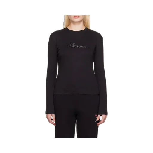 Blumarine Logo Embellished Long-Sleeved Top