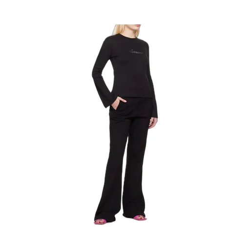 Blumarine Logo Embellished Long-Sleeved Top