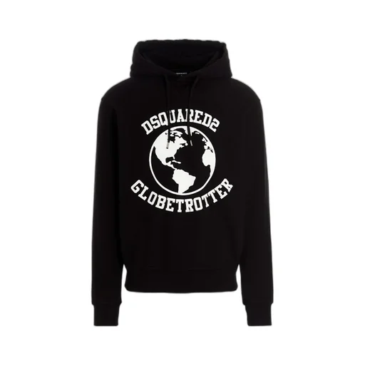 Dsquared2 Globetrotter Logo Printed Drawstring Hoodie