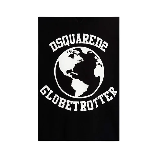 Dsquared2 Globetrotter Logo Printed Drawstring Hoodie