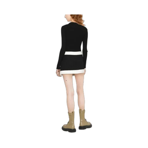 Two-Tone Tweed Miniskirt
