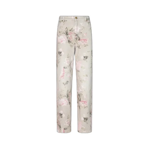 Blumarine Floral Print Boyfriend Jeans