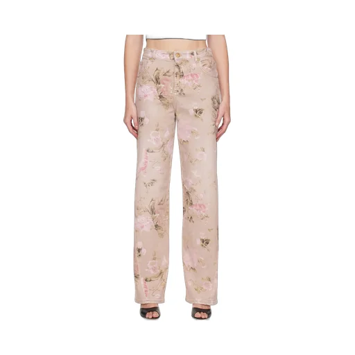 Blumarine Floral Print Boyfriend Jeans