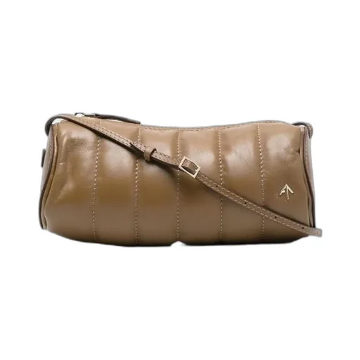 Manu Atelier Logo-Plaque Padded Cylinder Shoulder Bag