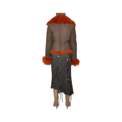Logo Sheepskin Trimmed Casual Jacket