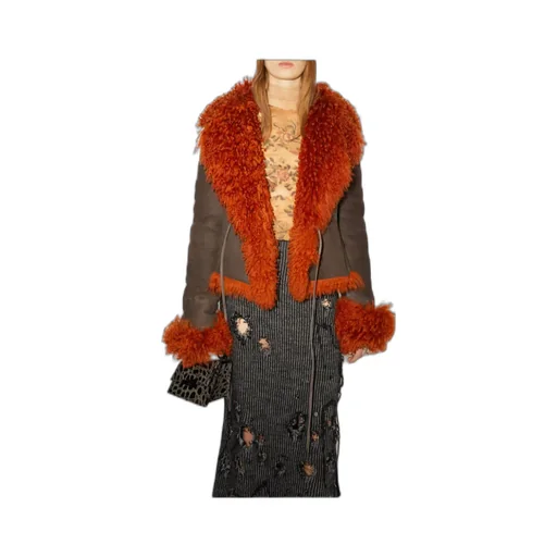 Logo Sheepskin Trimmed Casual Jacket
