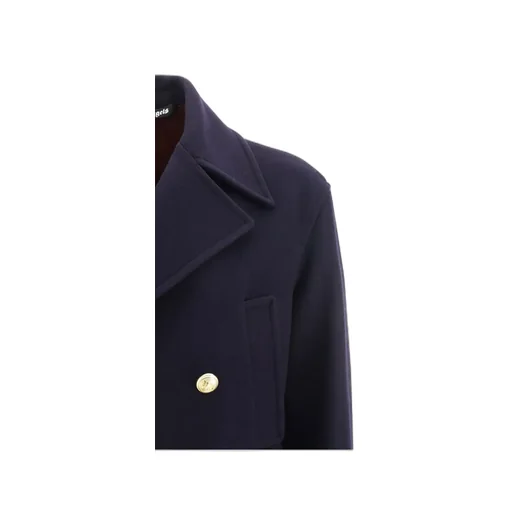 Palm Angels Palm Tree-Embroidered Double-Breasted Coat