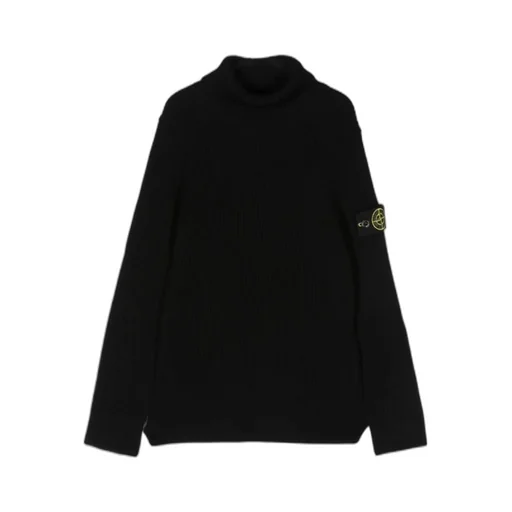 Stone Island Junior Compass-Patch Roll-Neck Jumper