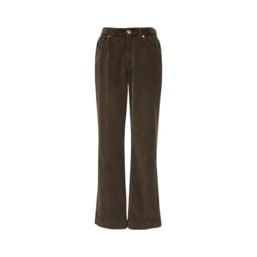 High-Waisted Flared Corduroy Trousers