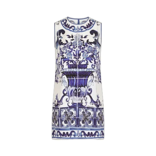 Dolce & Gabbana Majolica-Printed Charmeuse Top