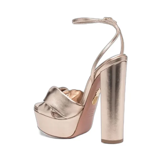 Aquazzura Olie Plateau Metallic Platform Sandals