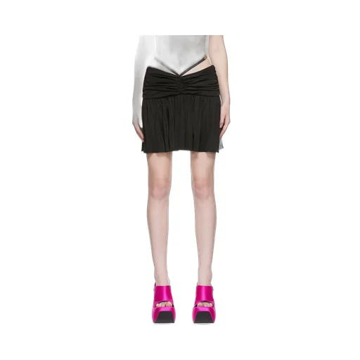 Medusa Head-Detail Ruched Miniskirt