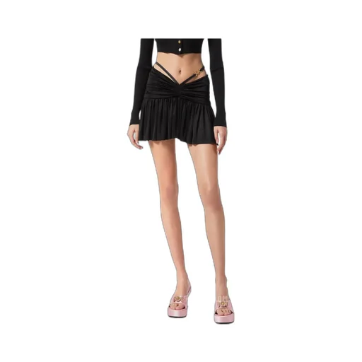 Medusa Head-Detail Ruched Miniskirt
