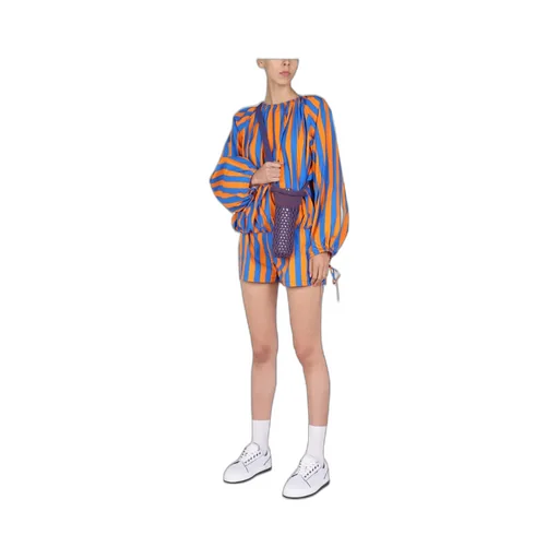 Sunnei Striped Printed Puff-Sleeved Blouse